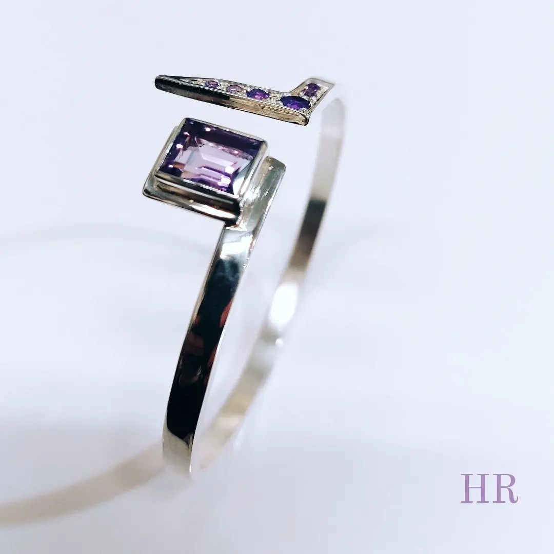 Bracelet argent et améthystes