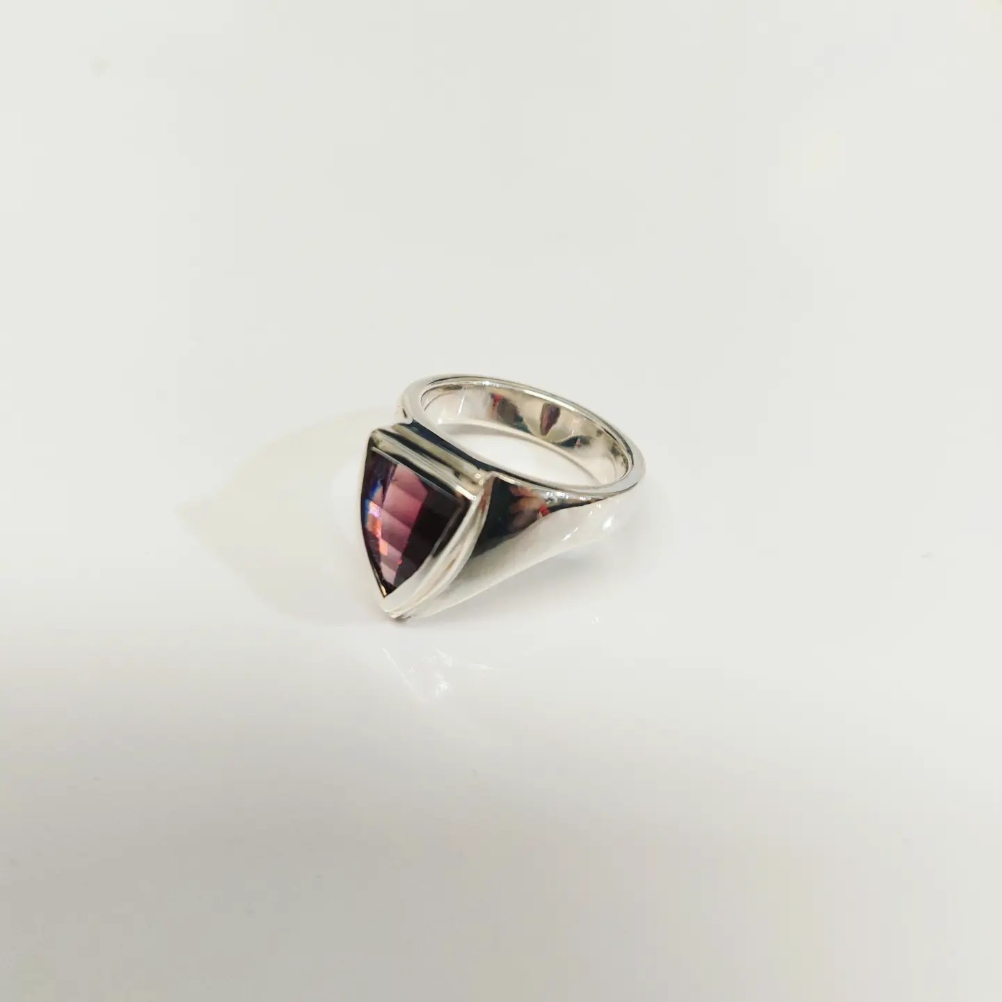 Création cliente 2 argent et rhodolite