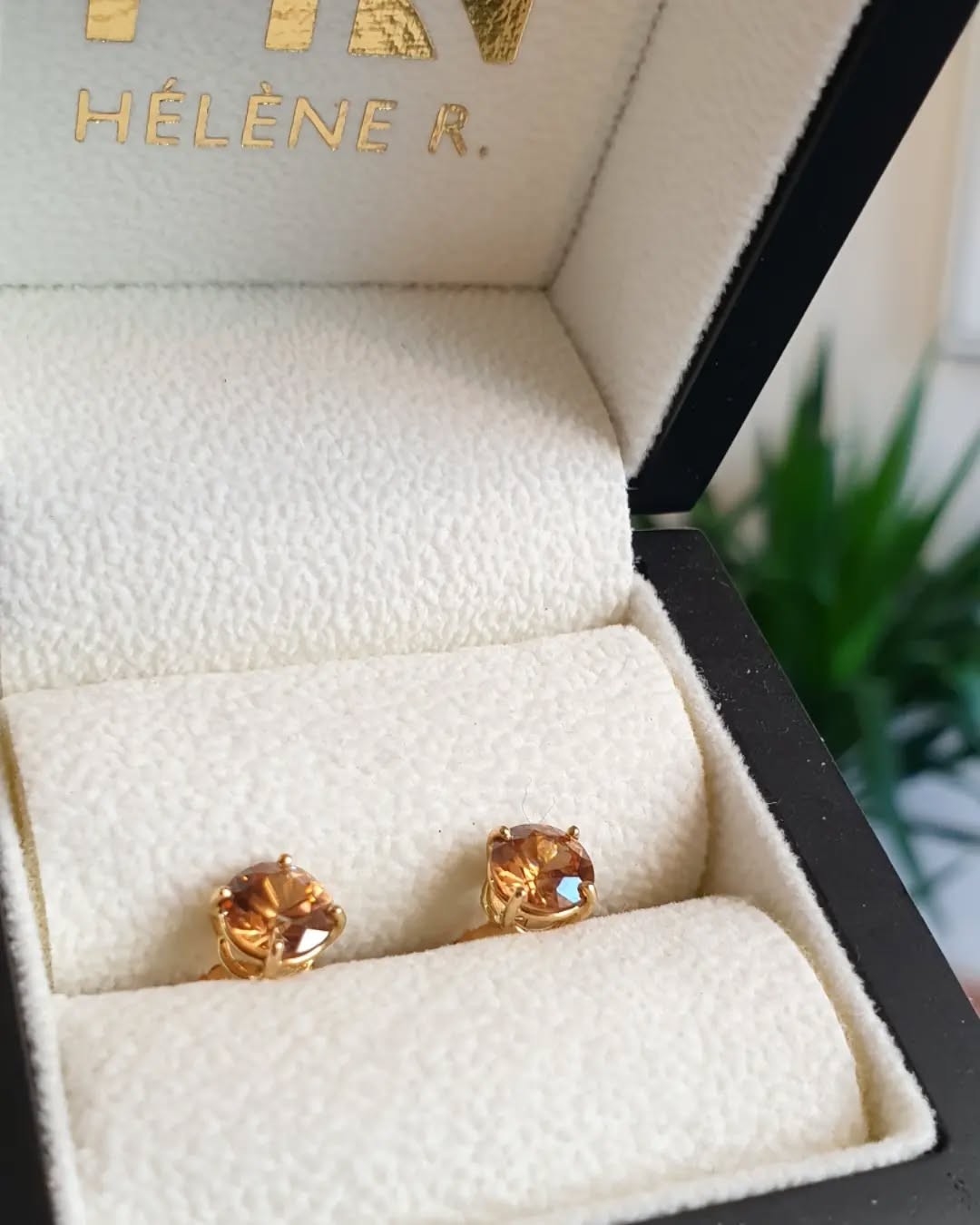 Boucles oreilles Zircon Cognac